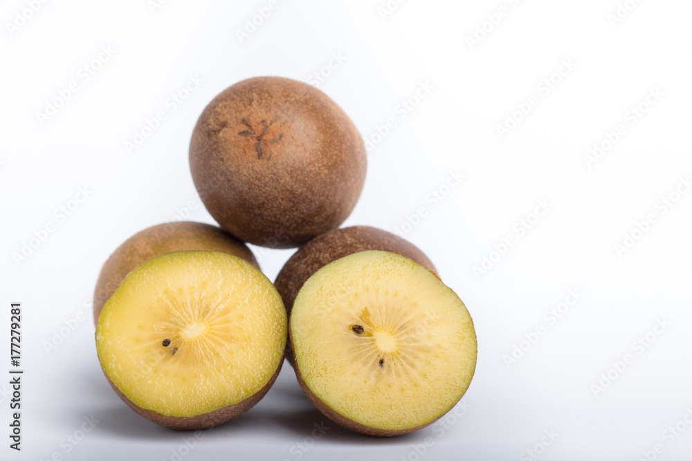 sun gold kiwi fruit on a white background sun gold kiwi fruit on a white background