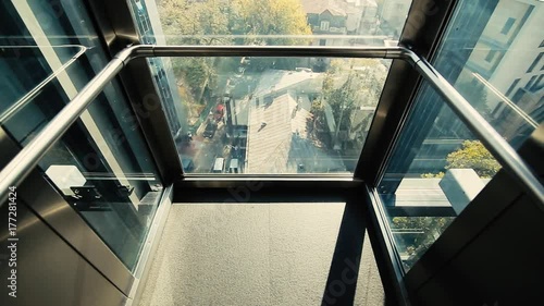 Open elevator descending