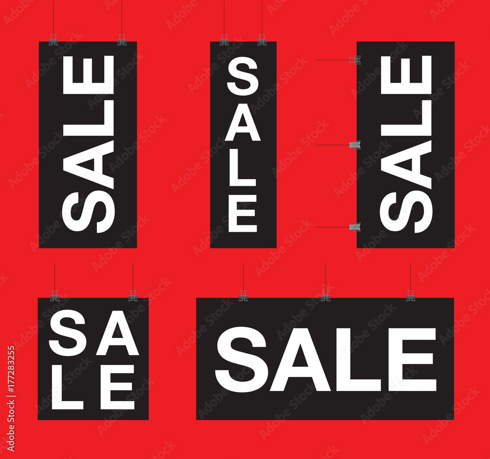 set of sale hanging signs