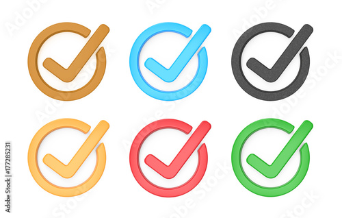 Check mark 3d icons.