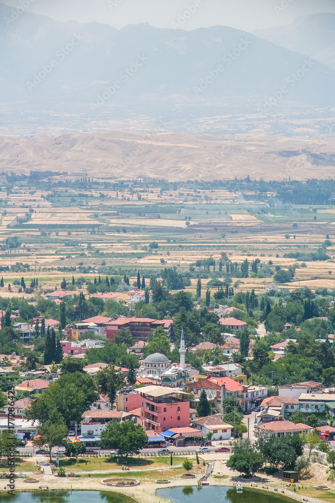 The city of Pamukkale in the province of Denizli