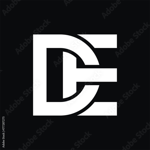 DE logo initial letter design template vector