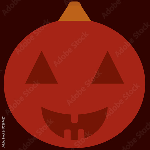 Smiley pumpkin icon, halloween holiday