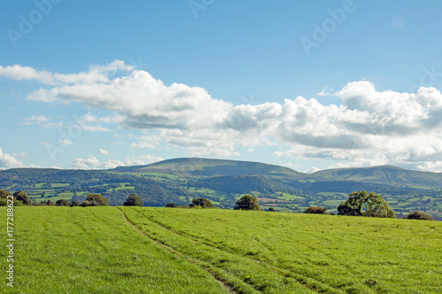 Brecon beacons landscape in the Welsh hills of the Begwns, United Kingdom.