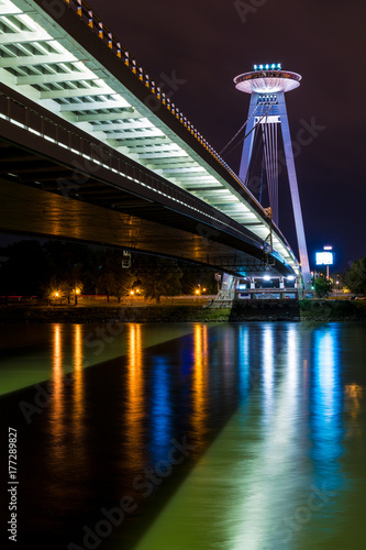 Brücke des slowakischen Nationalaufstandes Most SNP an der Donau in Bratislava photo