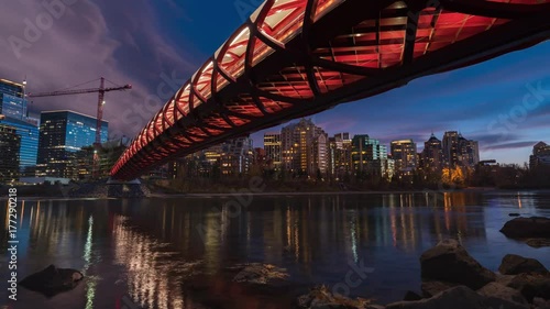 Calgary skyline at sunset
