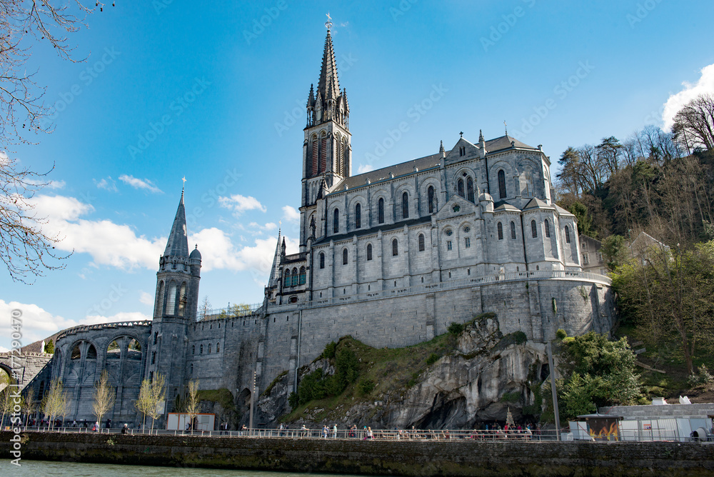 View of the Basilica of Our Lady of Lourdes