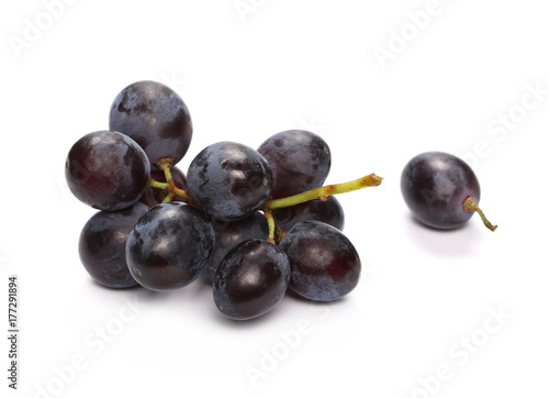 Dark grapes, isolated on white background