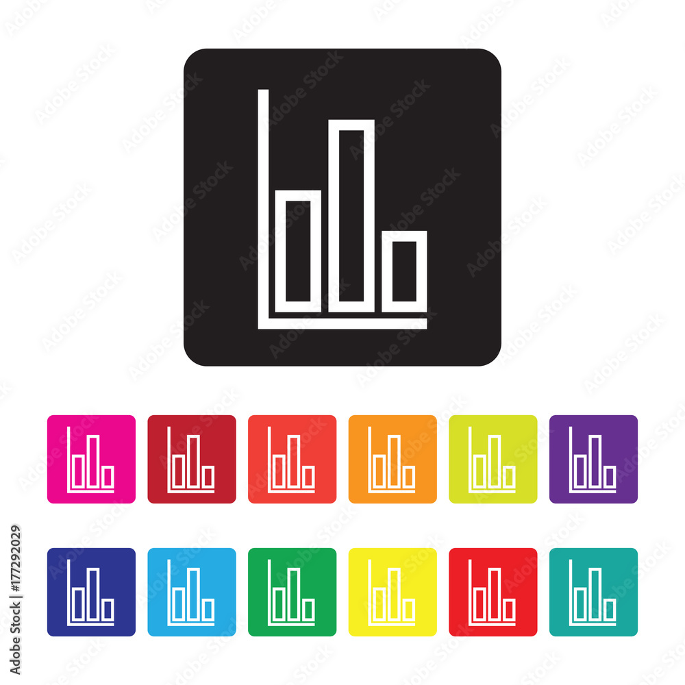 graph chart colourful set graph chart colourful set