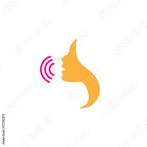 Vocal cord icon with person image vector illustration