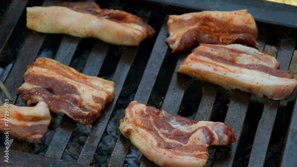 roasting bacon on the grill roasting bacon on the grill
