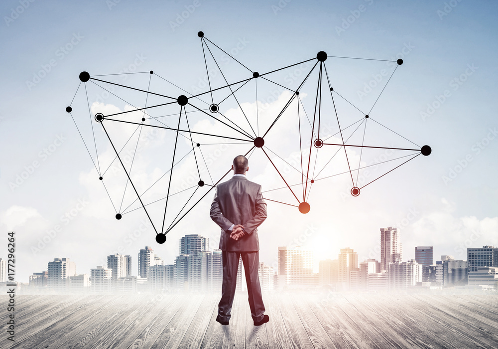 International business networking and social connection against 