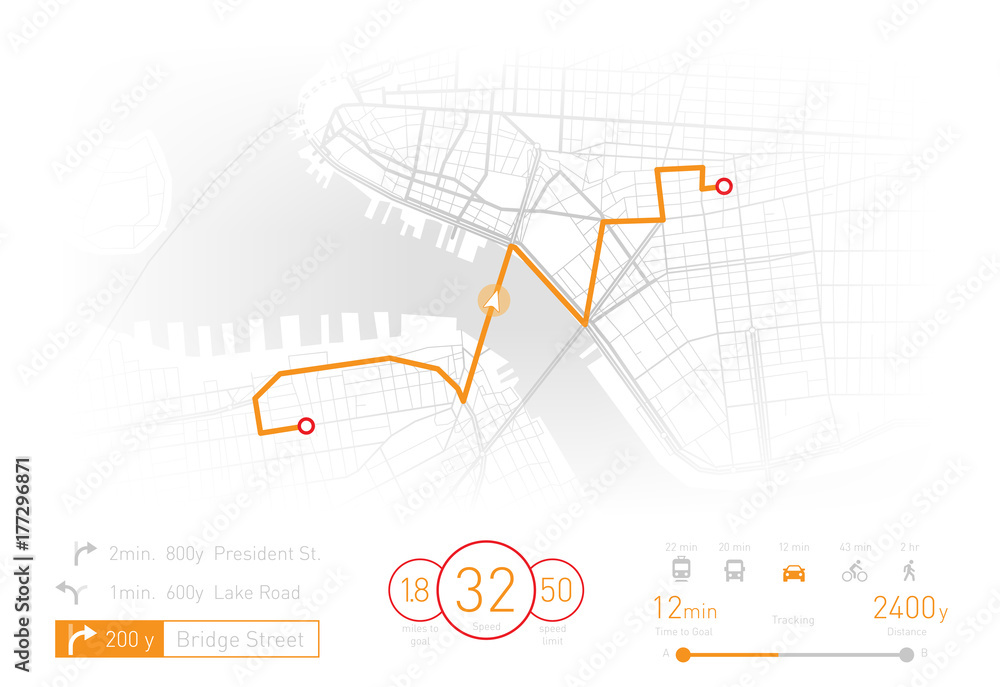 Obraz premium Custom Navigation system vector illustration