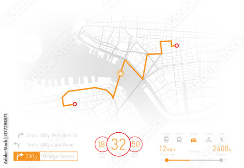 Custom Navigation system vector illustration