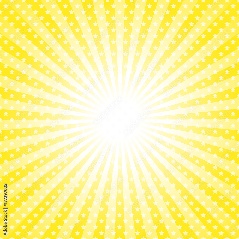 Pop Art template with stars, Retro sunburst ray in vintage style Pop Art template with stars, Retro sunburst ray in vintage style
