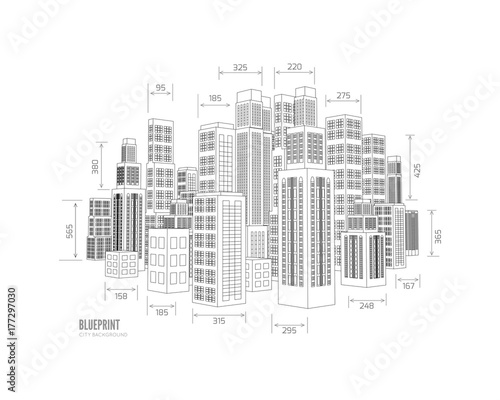 Building wireframe. 3d render city.