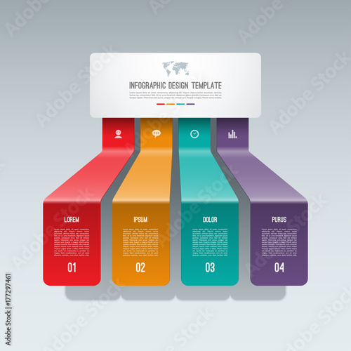 Infographic template with 4 options. Modern minimalistic vector banner. Can be used as a chart, diagram, graph, table, workflow layout for web, report, business presentation