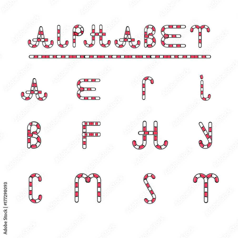 Alphabet candy style vector art and illustration. Alphabet candy style vector art and illustration.