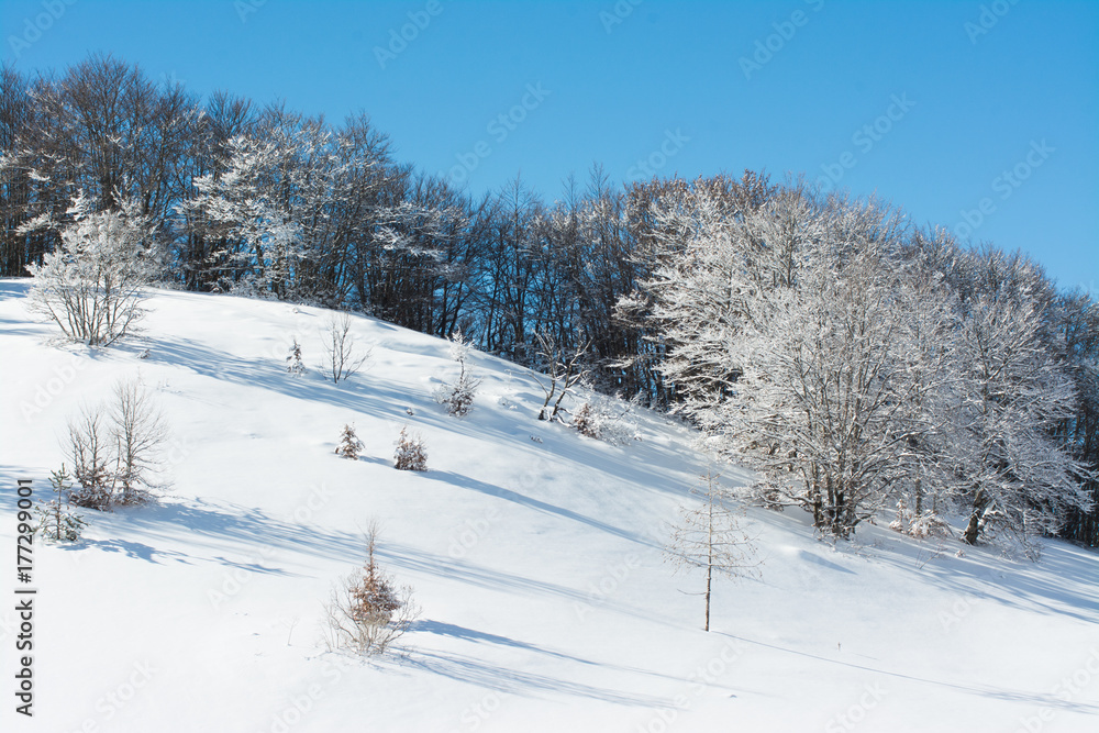 Winter landscape with snow. Campo Felice, Italy Winter landscape with snow. Campo Felice, Italy
