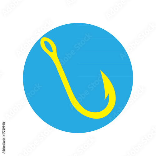 Vector image of an icon with a fishhook