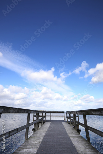 marine jetty pier with sea and beautiful sky