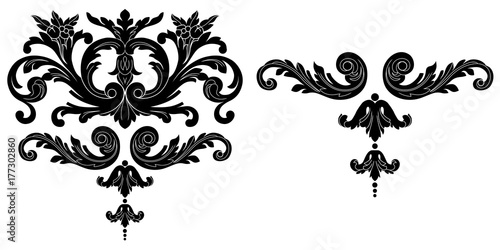 Baroque vector set of vintage elements for design. Decorative design element filigree calligraphy vector. You can use for wedding decoration of greeting card and laser cutting.