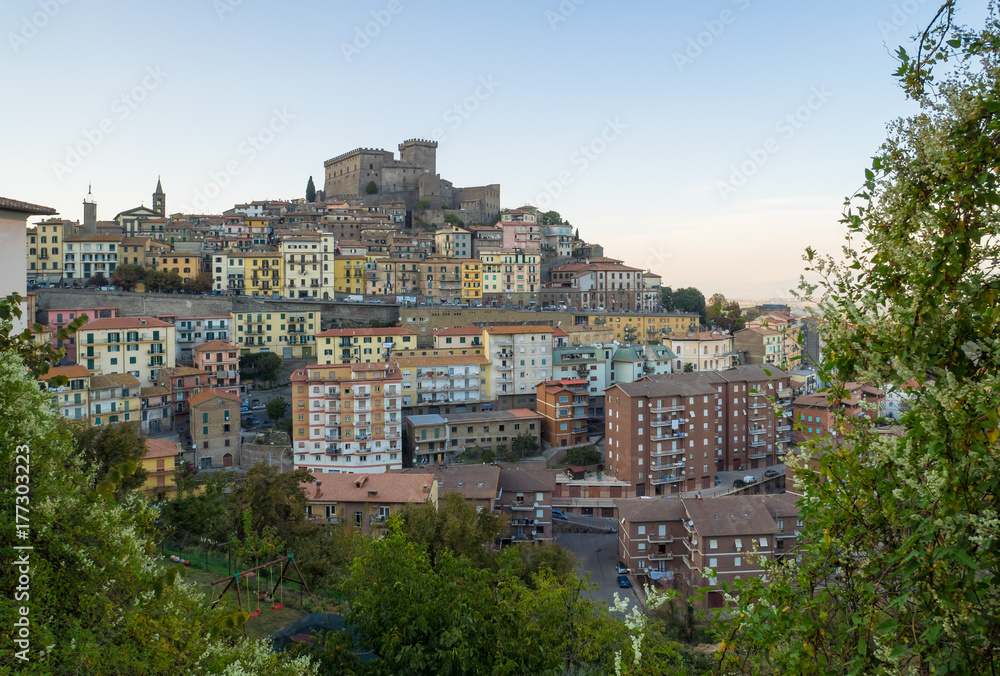 Soriano nel Cimino, Italy - A little town in central Italy, Tuscia region, famous for the beechwood forest of Monte Cimino, World Heritage Site, and for the historic center with medieval castle