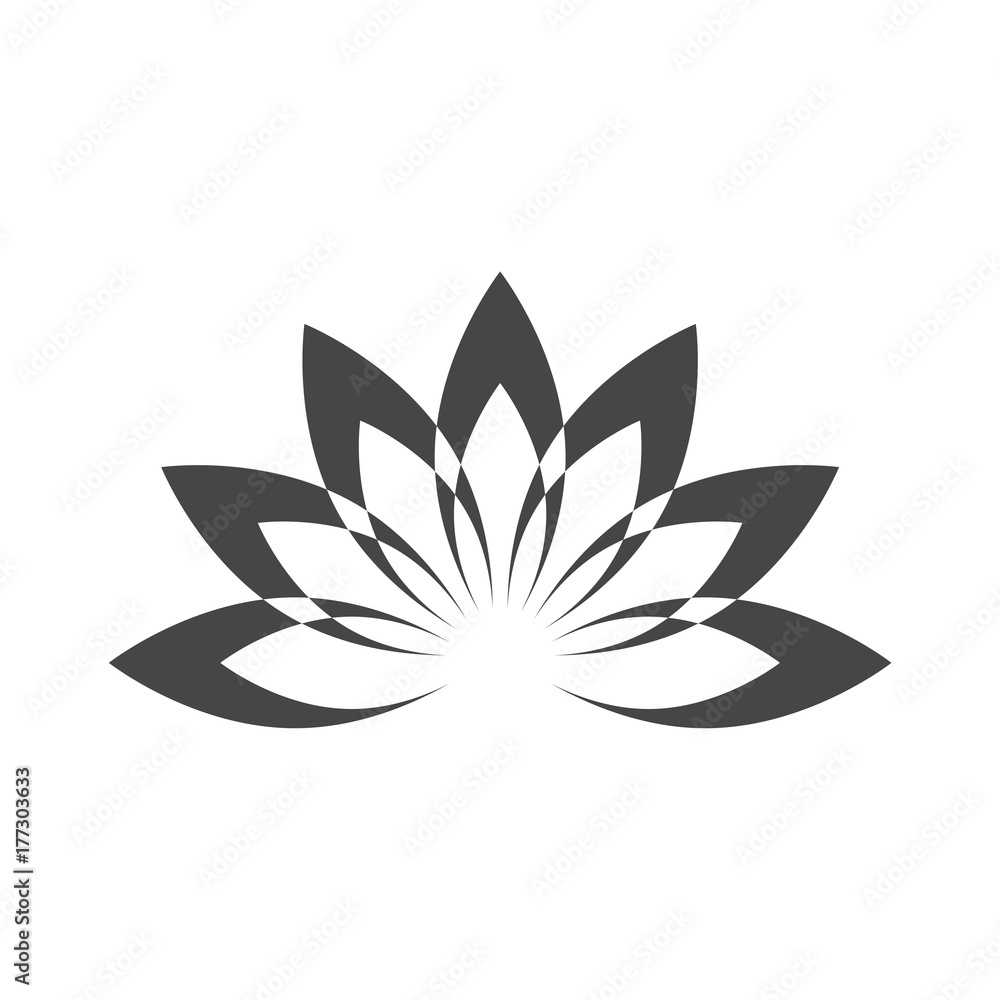 Simple lotus plant, Lotus silhouette icon Simple lotus plant, Lotus silhouette icon