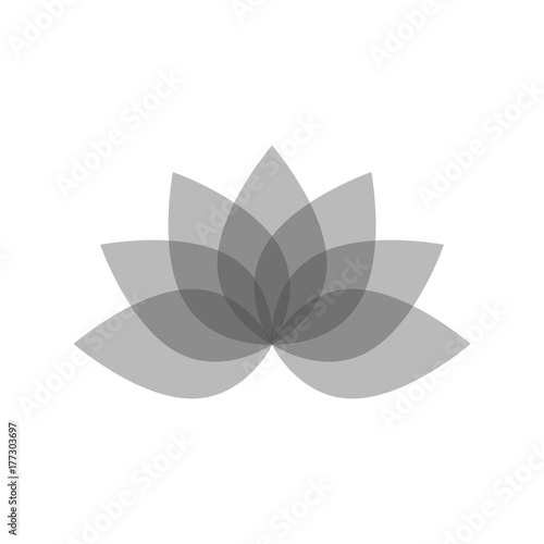Simple lotus plant, Lotus silhouette icon 