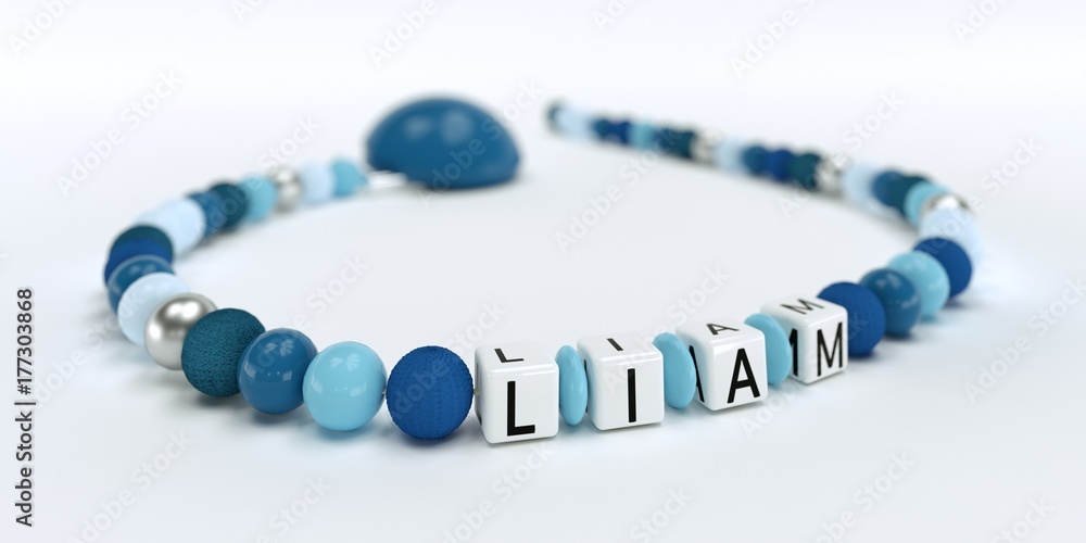 Schnullerkette mit Namen - Liam Schnullerkette mit Namen - Liam