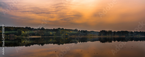 Sunset lake panorama