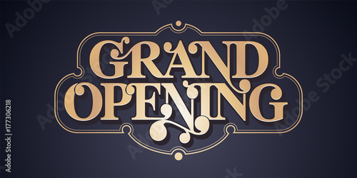 Grand opening vector banner, poster, illustration photo