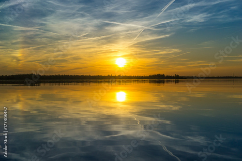 Beautiful Sunset at a lake © DZiegler