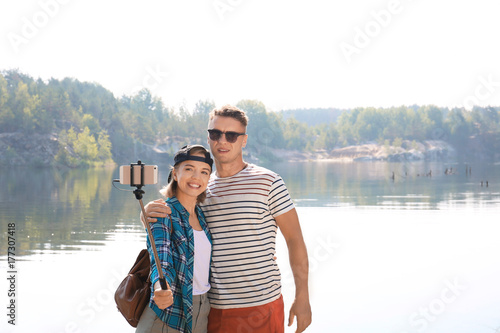 Young lovely couple spendin...