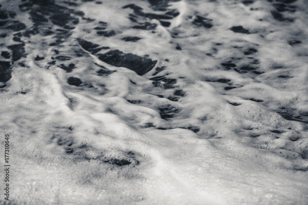 foaming water of the sea