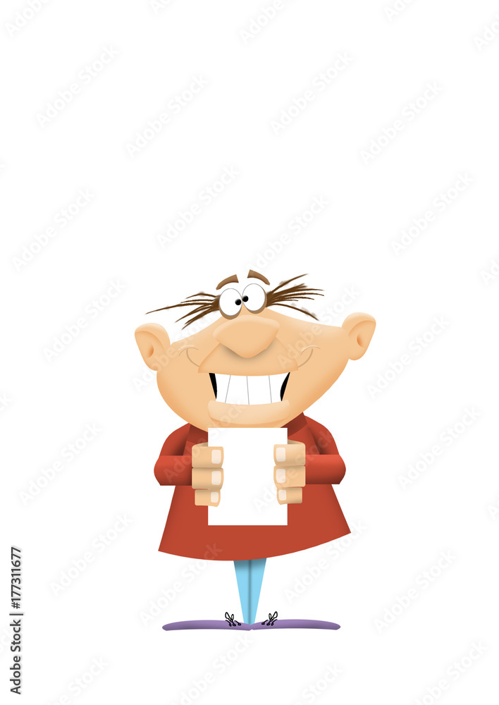 happy smiling guy holding a letter