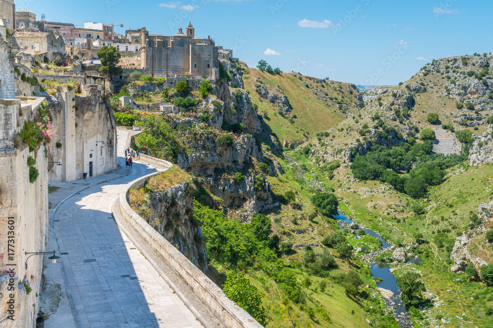 Scenic view in Matera, in the region of Basilicata, in Southern Italy.