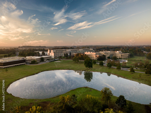 Aerial Sunrise in Princeton New Jersey