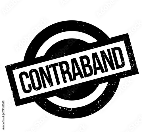 Contraband rubber stamp. Grunge design with dust scratches. Effects can be easily removed for a clean, crisp look. Color is easily changed.
