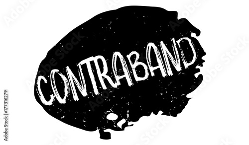 Contraband rubber stamp. Grunge design with dust scratches. Effects can be easily removed for a clean, crisp look. Color is easily changed.