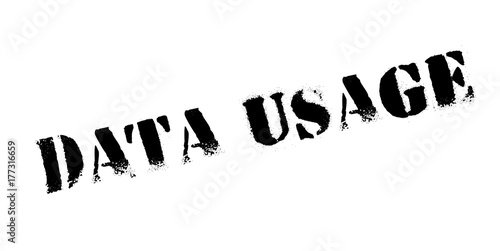 Data Usage rubber stamp. Grunge design with dust scratches. Effects can be easily removed for a clean, crisp look. Color is easily changed.