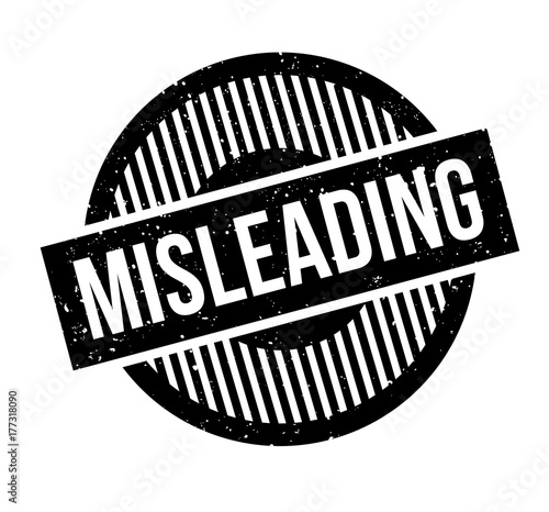 Misleading rubber stamp. Grunge design with dust scratches. Effects can be easily removed for a clean, crisp look. Color is easily changed.