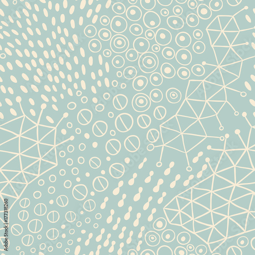 Vector organic seamless abstract background, botanical motif, freehand doodles pattern