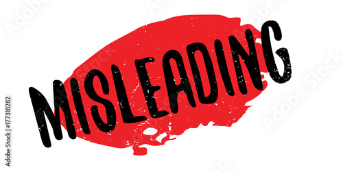 Misleading rubber stamp. Grunge design with dust scratches. Effects can be easily removed for a clean, crisp look. Color is easily changed.