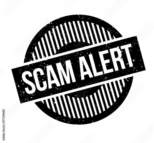 Scam Alert rubber stamp. Grunge design with dust scratches. Effects can be easily removed for a clean, crisp look. Color is easily changed.