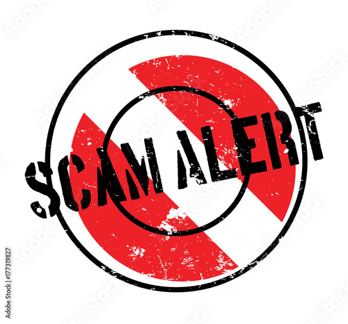 Scam Alert rubber stamp. Grunge design with dust scratches. Effects can be easily removed for a clean, crisp look. Color is easily changed.