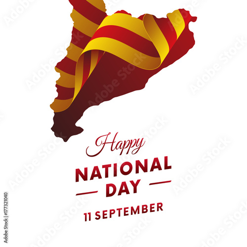 Catalonia National Day. Catalonia map. Vector illustration.
