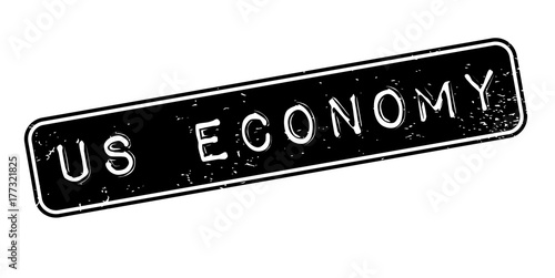 Us Economy rubber stamp. Grunge design with dust scratches. Effects can be easily removed for a clean, crisp look. Color is easily changed.