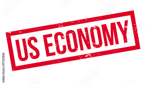 Us Economy rubber stamp. Grunge design with dust scratches. Effects can be easily removed for a clean, crisp look. Color is easily changed.
