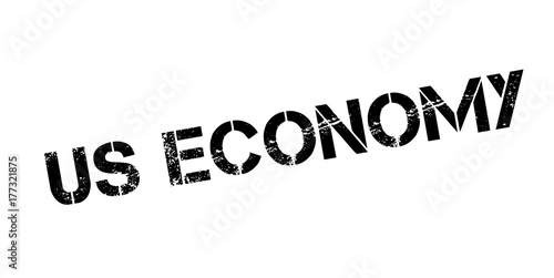Us Economy rubber stamp. Grunge design with dust scratches. Effects can be easily removed for a clean, crisp look. Color is easily changed.